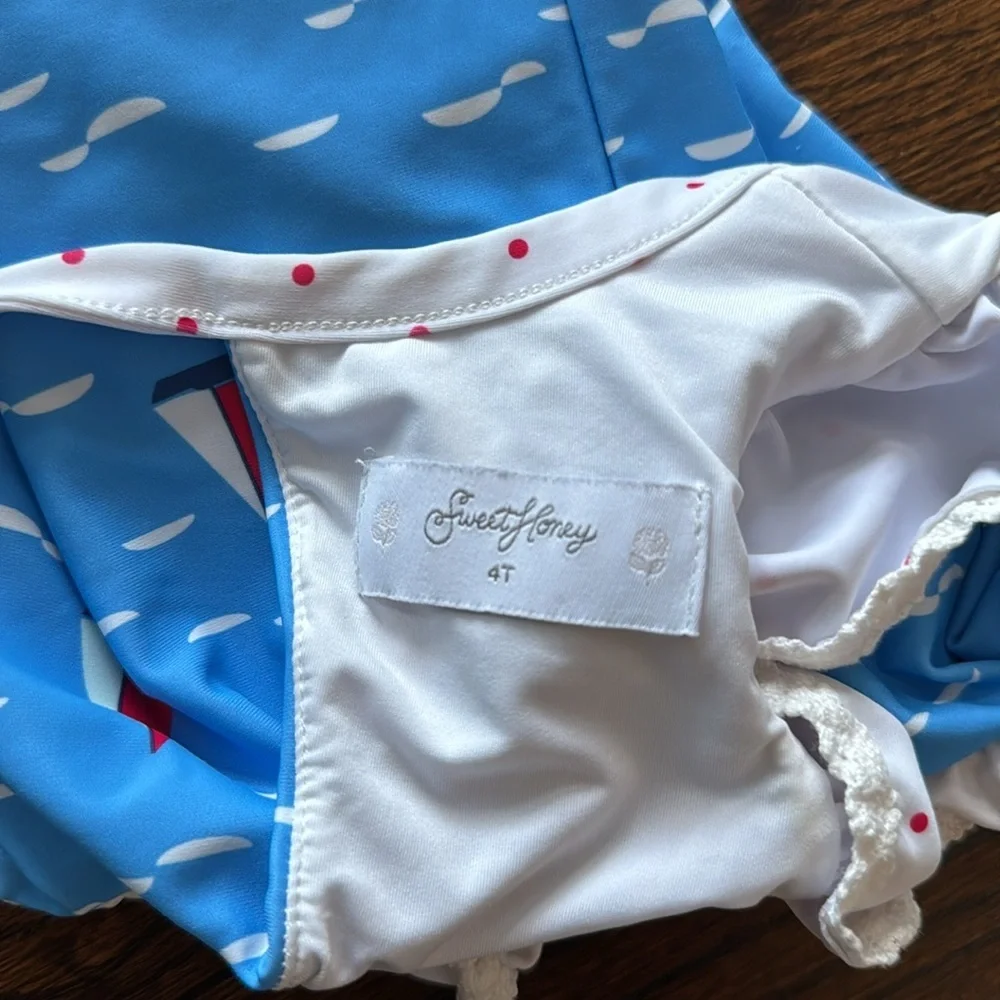SweetHoney Blue and White Kids Swim Set